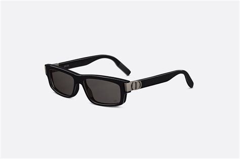 DiorOblique S2I Transparent Black Rectangular Sunglasses 